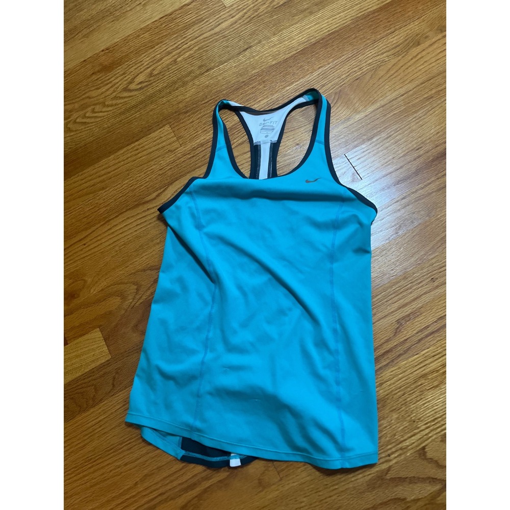 Nike Dri-FIT Tank Top Racerback Athletic Sleeveless Turquoise Small